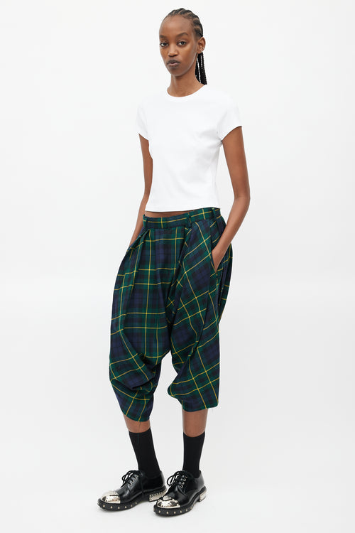 Comme des Garçons Green Multicolour Drop Seat Cropped Trouser