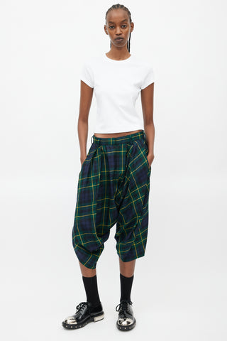 Comme des Garçons Green Multicolour Drop Seat Cropped Trouser