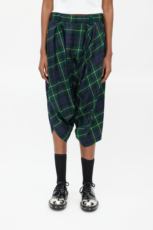 Comme des Garçons Green Multicolour Drop Seat Cropped Trouser