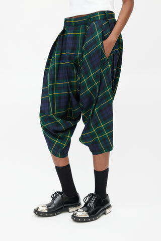 Comme des Garçons Green Multicolour Drop Seat Cropped Trouser