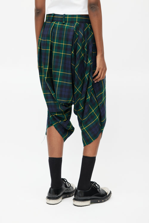 Comme des Garçons Green Multicolour Drop Seat Cropped Trouser