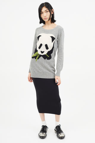 Comme des Garçons Grey Graphic Knit Sweater