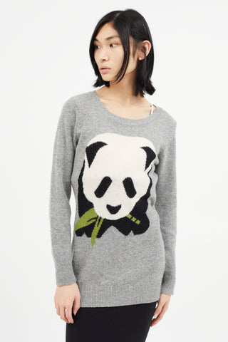 Comme des Garçons Grey Graphic Knit Sweater