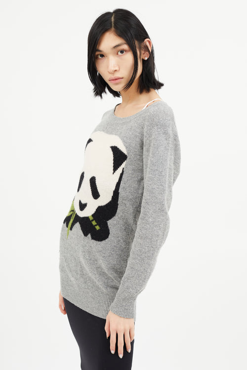 Comme des Garçons Grey Graphic Knit Sweater