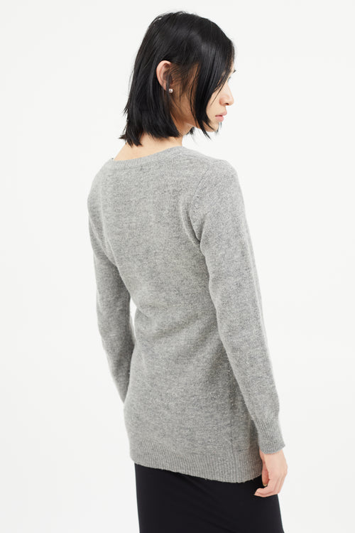 Comme des Garçons Grey Graphic Knit Sweater