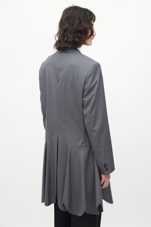 Comme des Garçons Grey Ruffled Wool Blazer