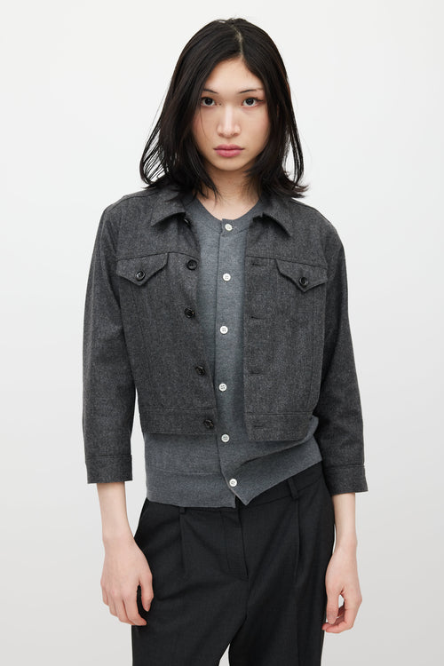 Comme des Garçons Grey Wool Cardigan Jacket