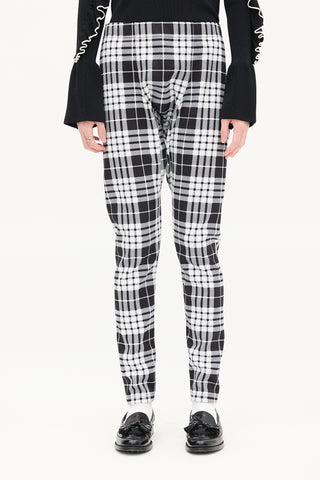 Comme des Garçons Homme Plus FW 2021 Black 
White Drop Seat Lounge Pant