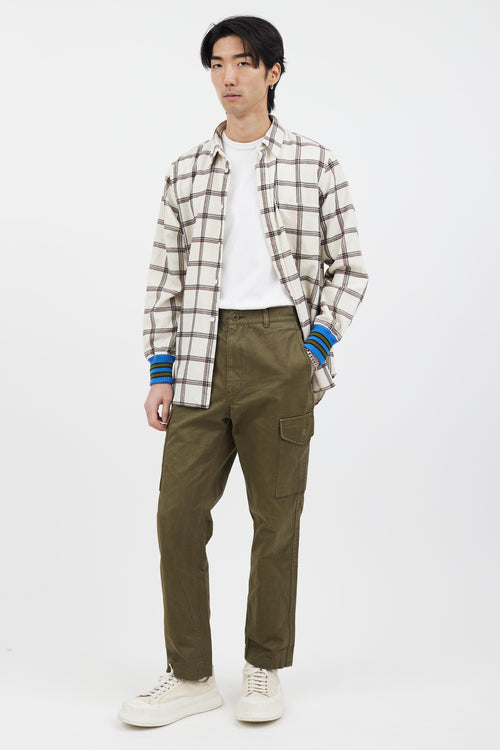 Comme des Garçons Hommes Green Straight Leg Cargo Pant