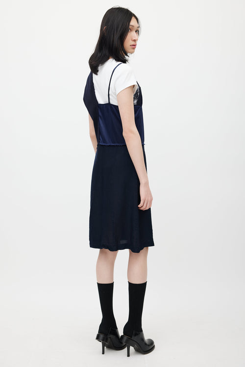 Comme des Garçons Navy Deconstructed Panelled Dress