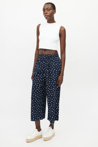 Comme des Garçons Navy 
White Polkadot Pant