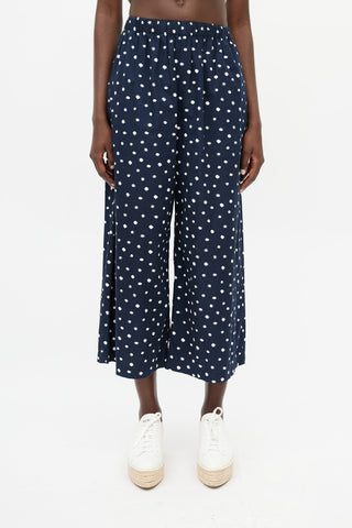 Comme des Garçons Navy 
White Polkadot Pant