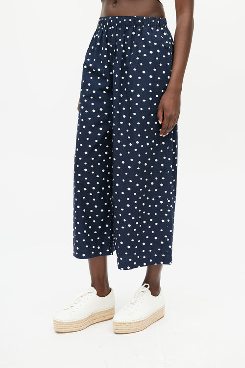 Comme des Garçons Navy 
White Polkadot Pant