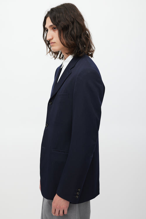 Comme des Garçons Navy Wool Three Button Blazer