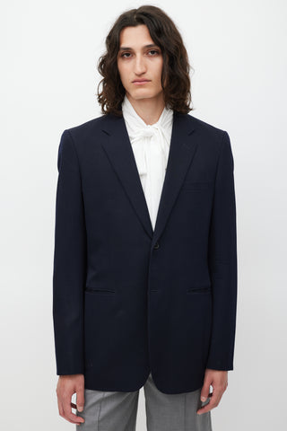 Comme des Garçons Navy Wool Two Button Blazer