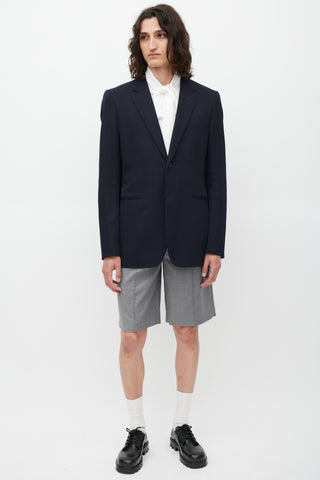 Comme des Garçons Navy Wool Two Button Blazer