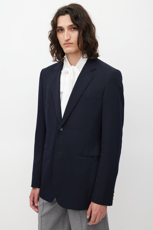 Comme des Garçons Navy Wool Two Button Blazer