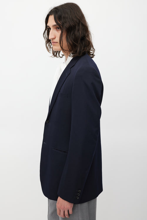 Comme des Garçons Navy Wool Two Button Blazer