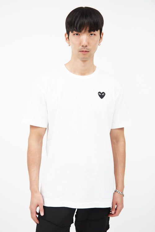 Comme des Garçons PLAY White 
Black Logo T-Shirt