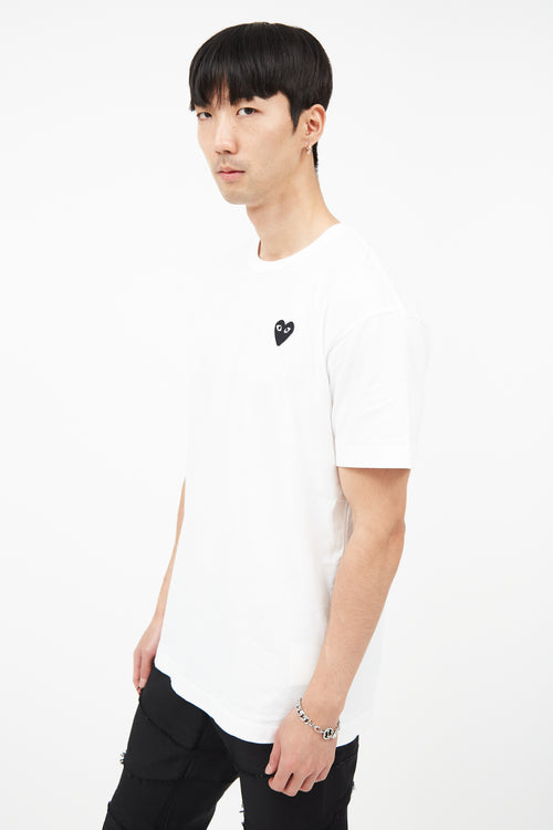 Comme des Garçons PLAY White 
Black Logo T-Shirt