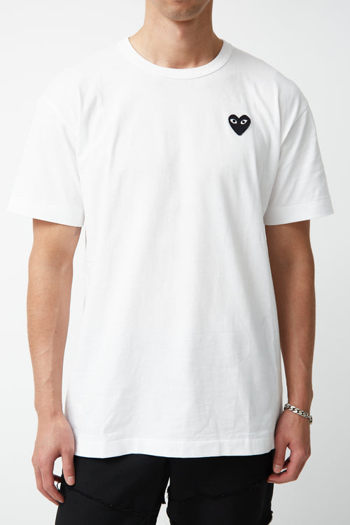 Comme des Garçons PLAY White 
Black Logo T-Shirt