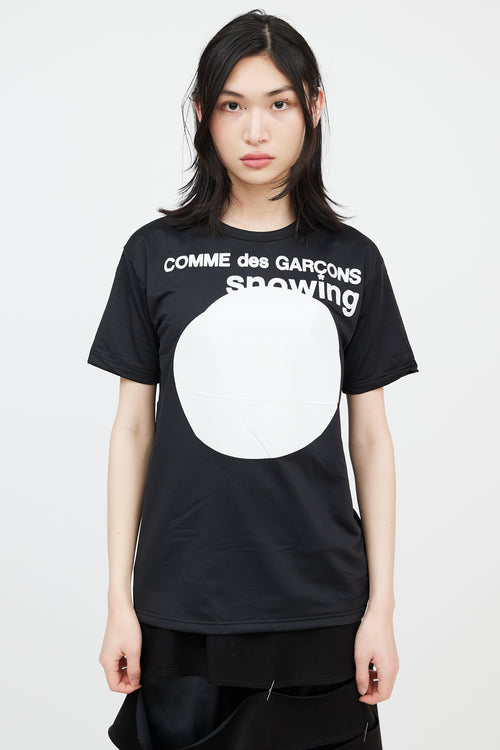 Comme des Garçons Parfums Black 
White Graphic Fleece T-Shirt