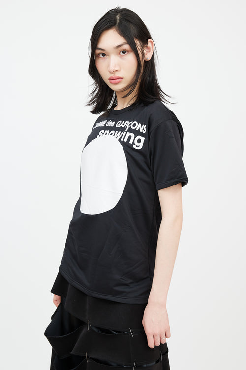 Comme des Garçons Parfums Black 
White Graphic Fleece T-Shirt