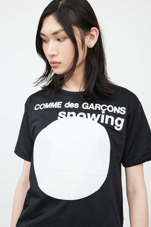 Comme des Garçons Parfums Black 
White Graphic Fleece T-Shirt