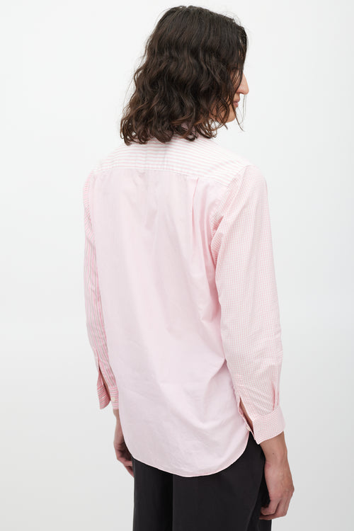 Comme des Garçons Pink 
White Striped Shirt