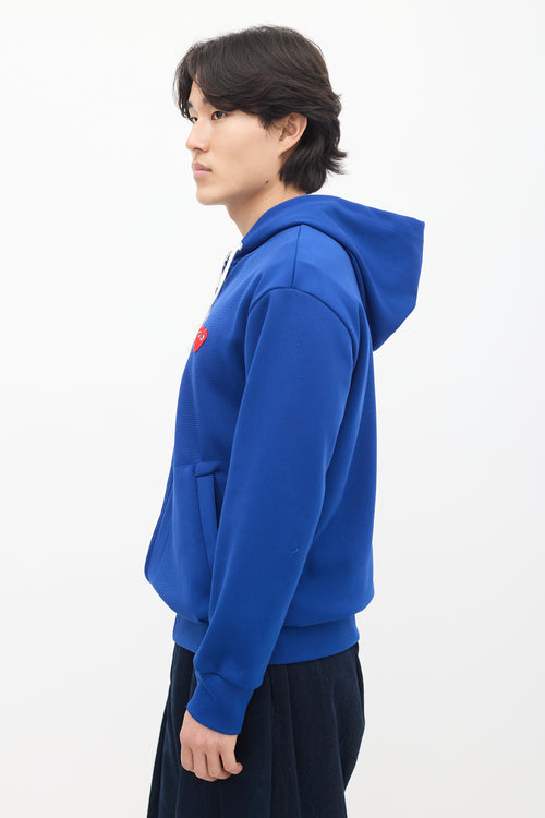 Play Blue Neoprene Logo Zip Hoodie