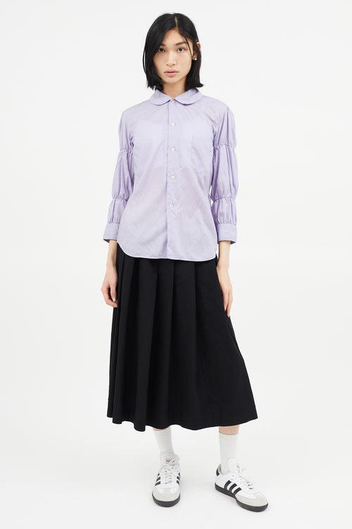 Comme des Garçons Purple Gathered Sleeve Shirt