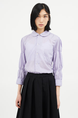 Comme des Garçons Purple Gathered Sleeve Shirt