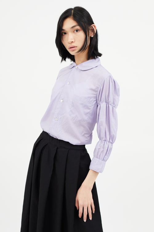 Comme des Garçons Purple Gathered Sleeve Shirt