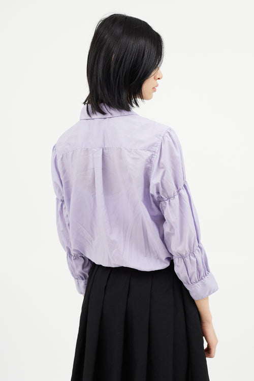 Comme des Garçons Purple Gathered Sleeve Shirt