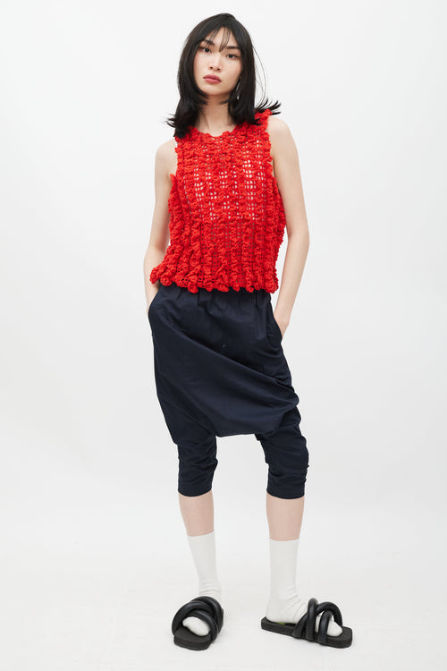 Comme des Garçons Red Crocheted Vest