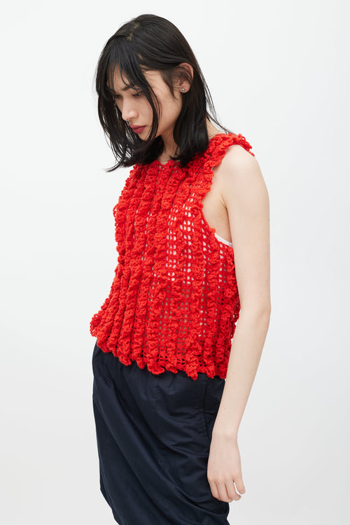 Comme des Garçons Red Crocheted Vest