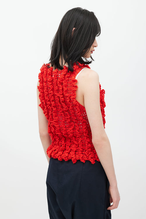 Comme des Garçons Red Crocheted Vest