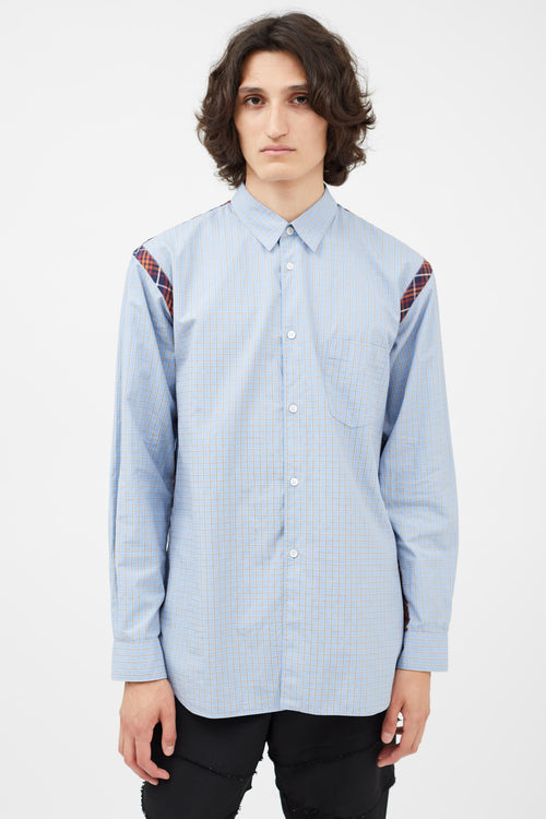 Comme des Garçons SHIRT Blue 
Multicolour Plaid Shirt