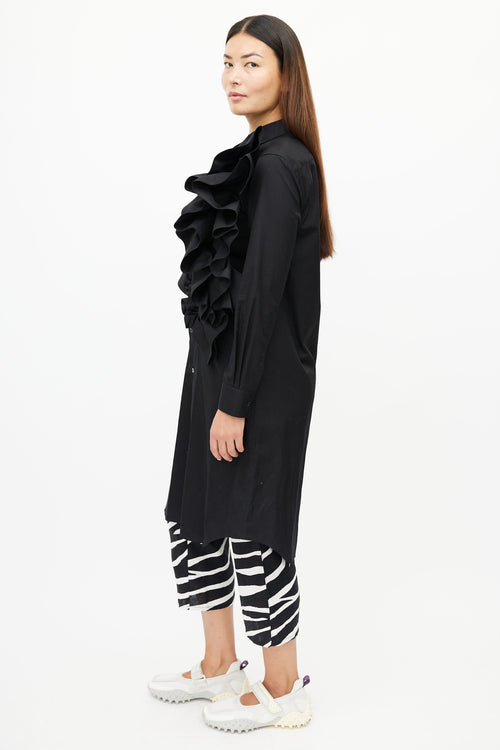 Comme des Garçons SS 2020 Black Ruffle Shirt Dress