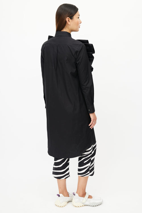 Comme des Garçons SS 2020 Black Ruffle Shirt Dress