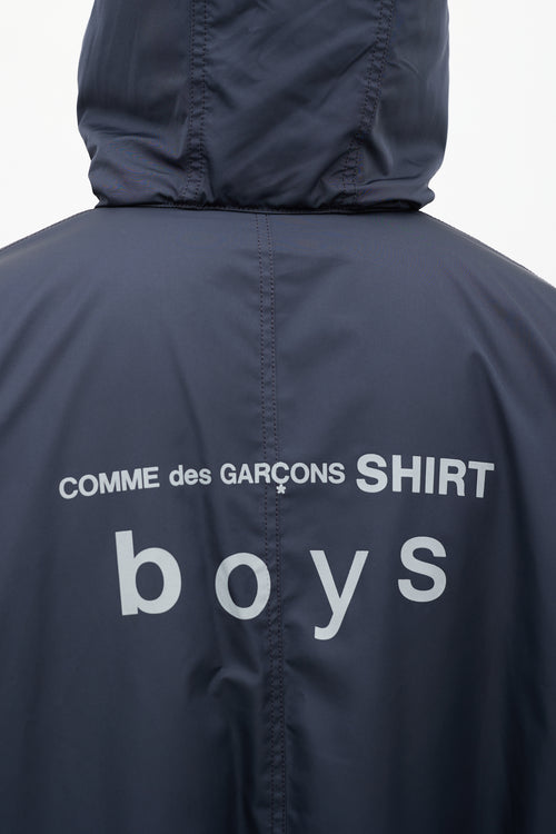 Comme des Garçons Shirt Boys Navy Quarter Zip Long Padded Coat