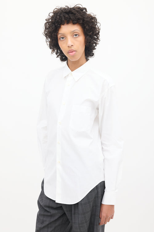 Comme des Garçons Shirt White Cotton One Pocket Shirt