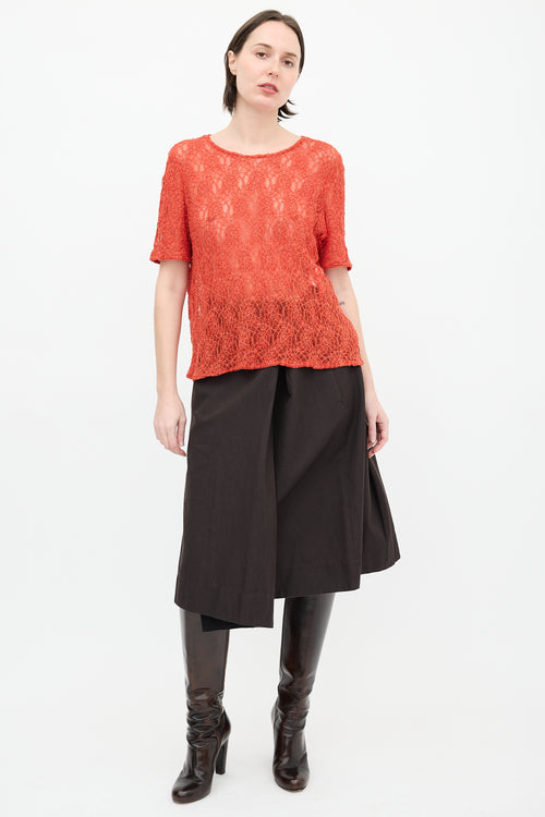 Comme des Garçons Tricot FW 2008 Orange Knit Mesh Top