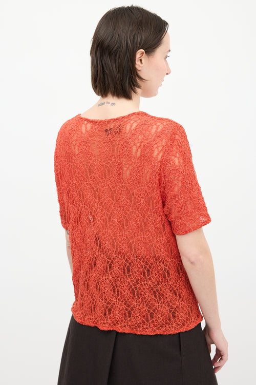 Comme des Garçons Tricot FW 2008 Orange Knit Mesh Top