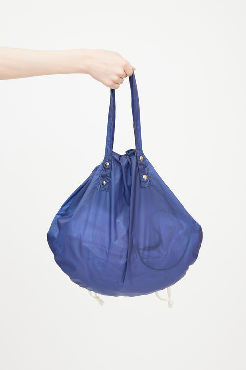 Comme des Garçons Tricot Navy Nylon Drawstring Tote Bag