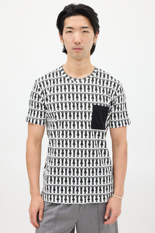 Comme des Garçons White 
Black Graphic T-Shirt