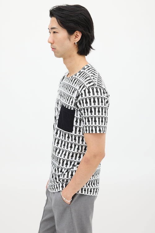 Comme des Garçons White 
Black Graphic T-Shirt