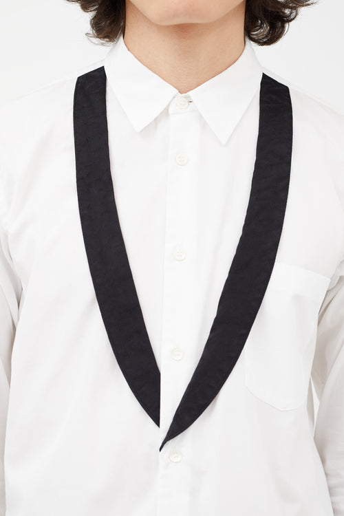 Comme des Garçons White 
Black Lapel Shirt