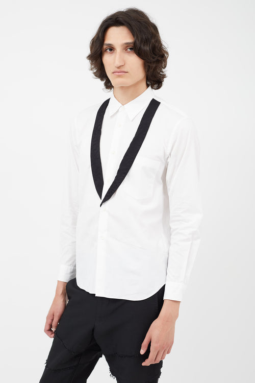 Comme des Garçons White 
Black Lapel Shirt