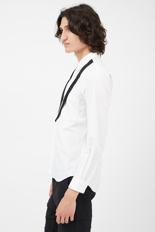 Comme des Garçons White 
Black Lapel Shirt